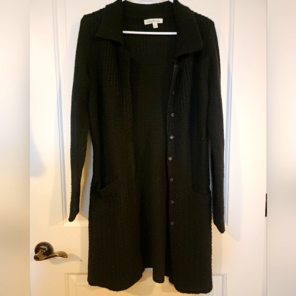 Susan Bristol Crochet Knit Duster Cardigan M